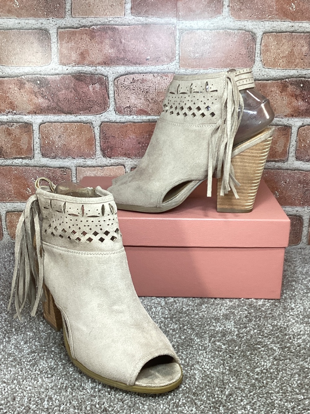 Not Rated Chiapas Peep toe pumps booties size 9